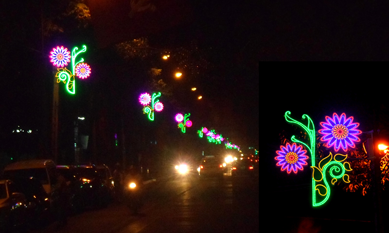 Đèn hoa trang trí cột điện